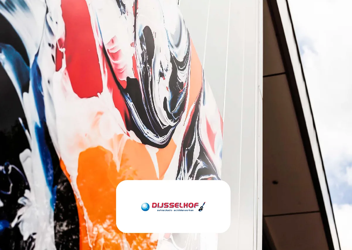 Tijdlijn met historische foto's op HD Metal glans, gemaakt voor het 90-jarig bestaan van Dijsselhof Autoschade & Schilde