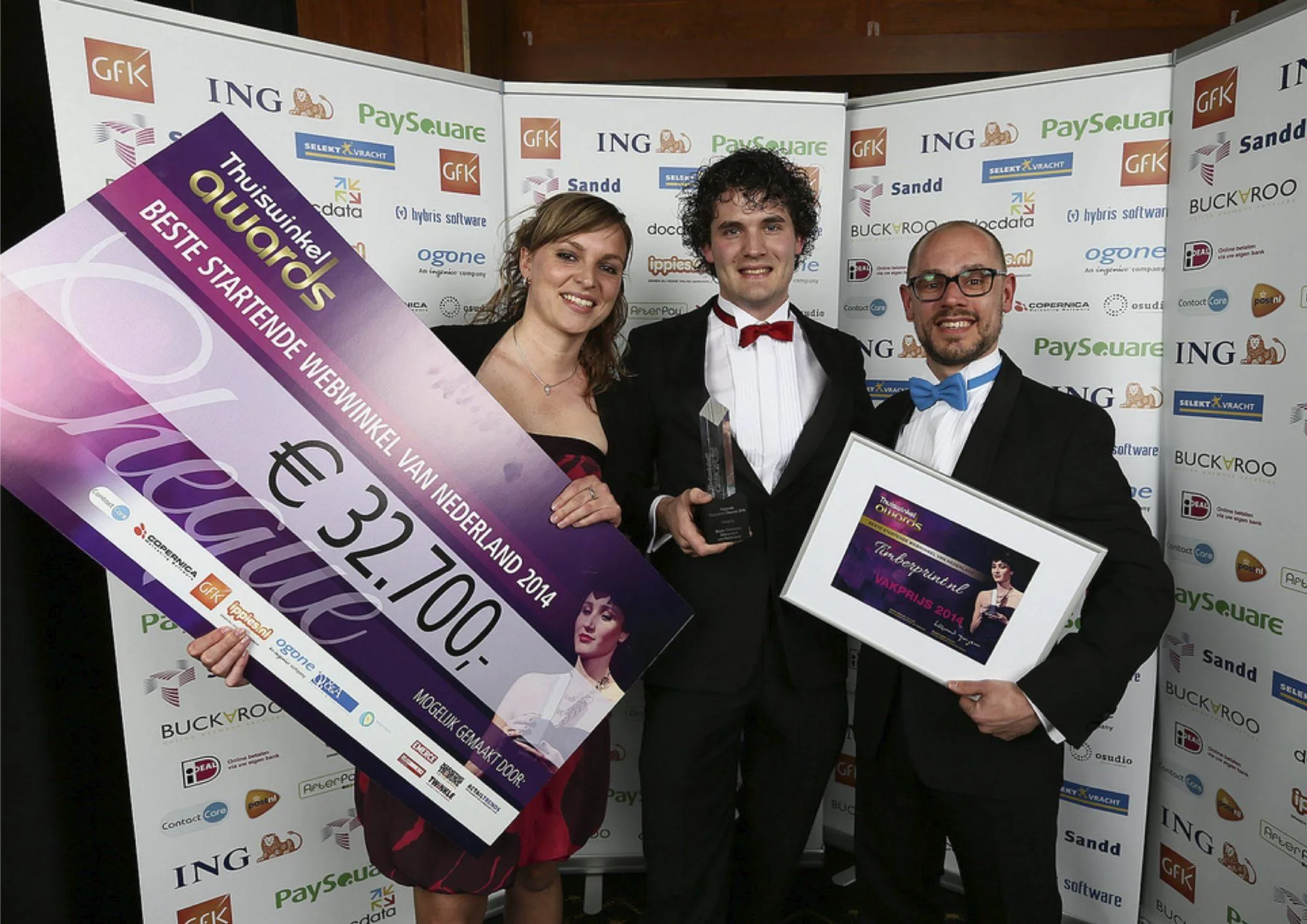 Uitreiking van de Thuiswinkel Award voor beste startende webwinkel van Nederland