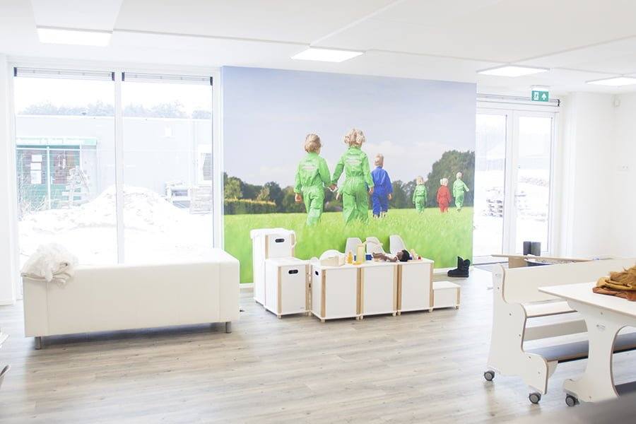 Behangwand in een Kinderdagverblijf Behangwand in een Kinderdagverblijf