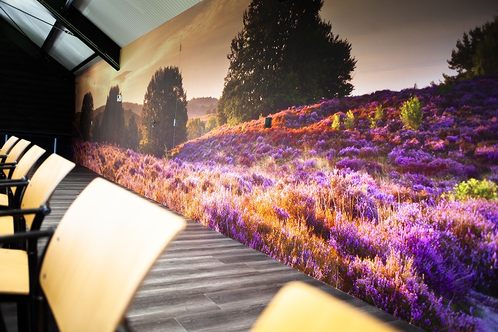 Grote wand met fotobehang voor meer sfeer Grote wand met fotobehang voor meer sfeer